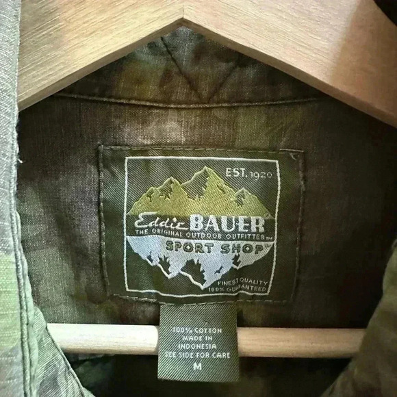 Vintage Eddie Bauer  Camouflage Button-up Shirt Medium - Picture 3 of 4